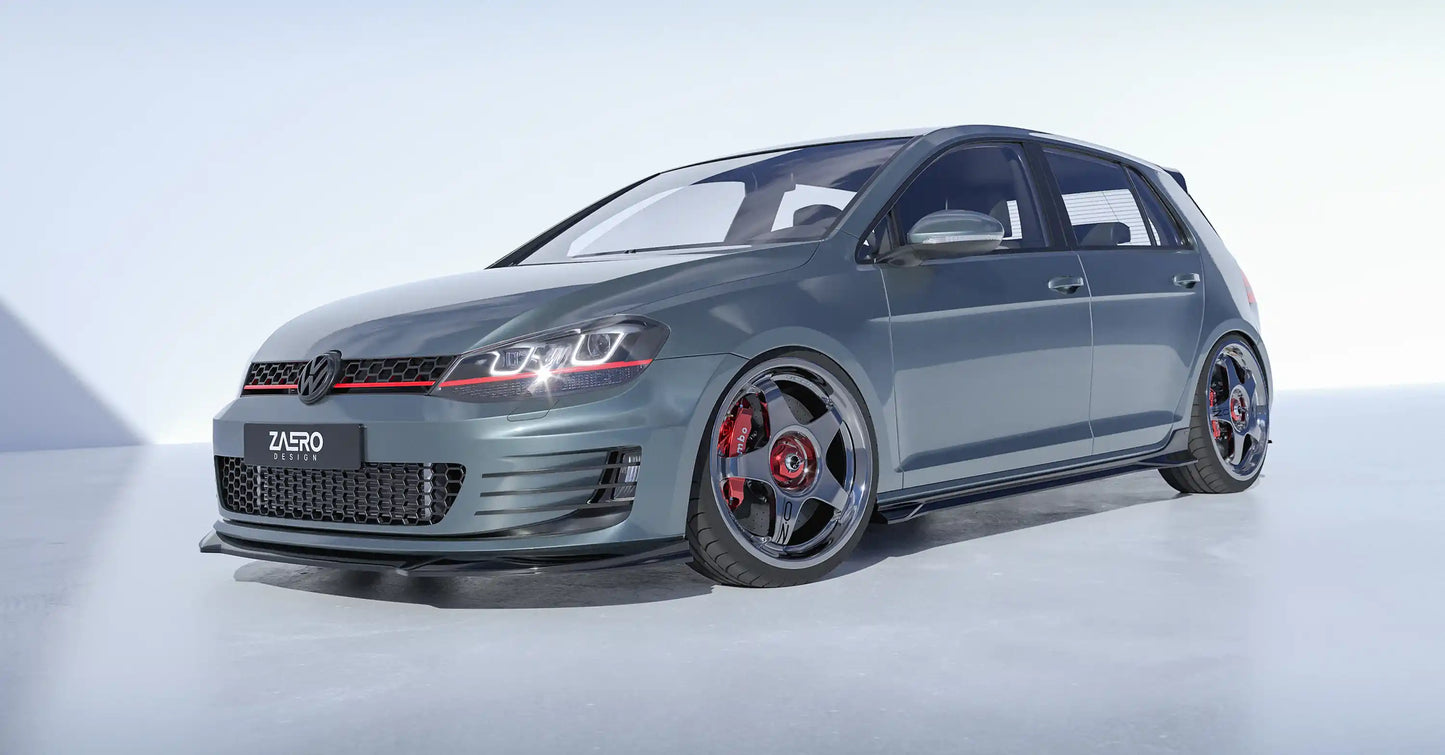 EVO-1 spoiler pod přední nárazník pro VW Golf 7 GTI | GTD (prefacelift)