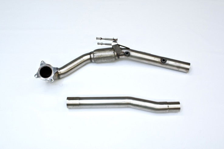 Turboback výfuk VW Golf 6 R 2.0 TSI Milltek Sport 70mm - bez katalyzátoru / bez rezonátoru s leštěnými koncovkami SSXAU284-SSXVW162