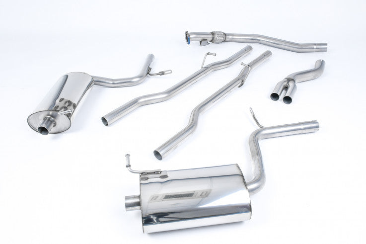 Catback výfuk AUDI A4 B7 quattro 1.8T Milltek Sport - bez rezonátoru / leštěné koncovky SSXAU308