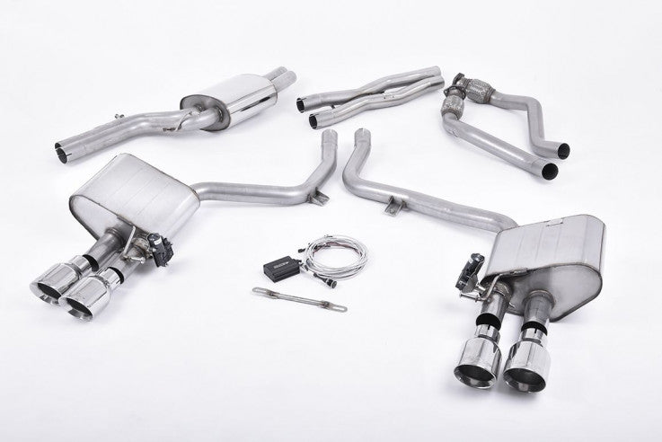 Milltek Sport Klapkový catback výfuk AUDI S4 / S5 3.0 TFSI B8.5 Facelift 2012+ - Leštěné koncovky SSXAU407