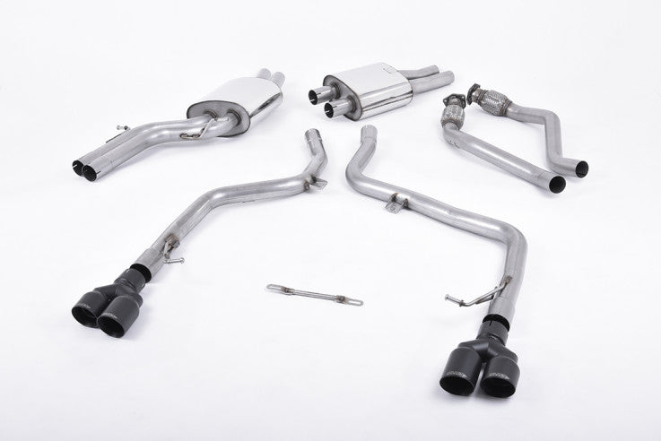 Milltek Sport Catback výfuk AUDI S4 a S5 Sportback B8 3.0 TFSI V6 - černé GT80 koncovky SSXAU557