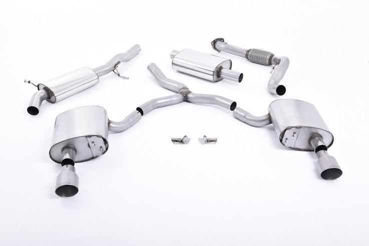 Catback výfuk AUDI A4 B9 quattro 2.0 TFSI Milltek Sport - s rezonátorem / titanové koncovky SSXAU609