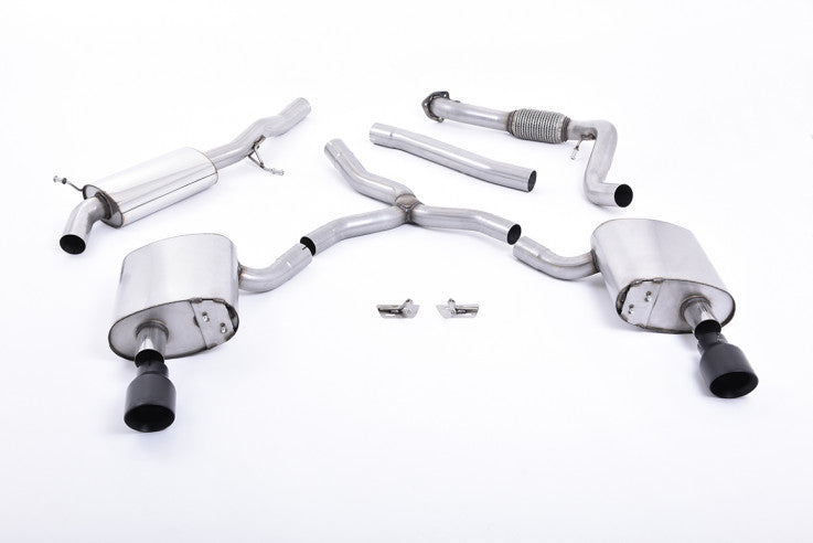 Catback výfuk ROAD+ AUDI A4 B9 quattro 2.0 TFSI Milltek Sport - s rezonátorem / černé koncovky SSXAU611