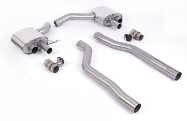 Klapkový Front Pipe-back výfuk AUDI RS6 a RS7 C8 4.0 TFSI V8 OPF/GPF Milltek Sport - leštěné koncovky SSXAU862