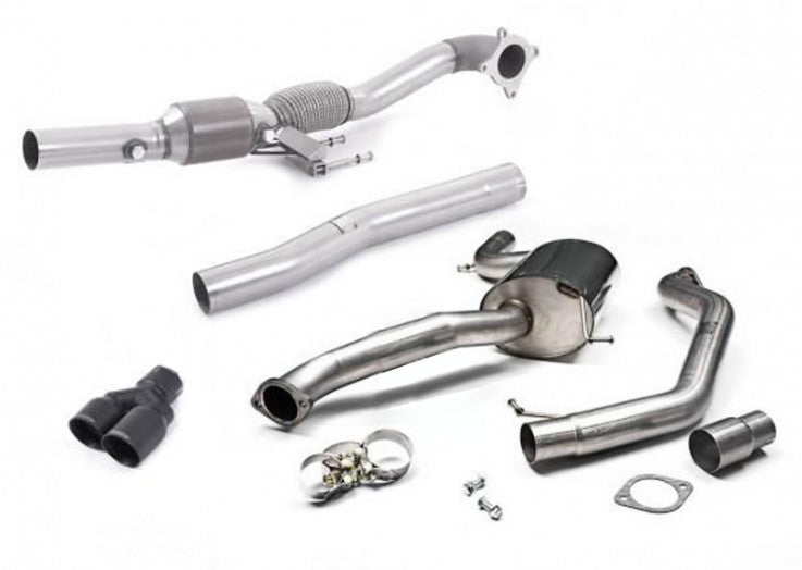 Turboback výfuk VW Jetta mk6 2.0 TSI Milltek Sport - Race katalyzátor / s rezonátorem / černé koncovky SSXVW318