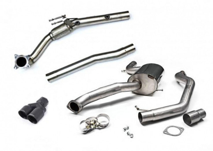 Turboback výfuk VW Jetta mk6 2.0 TSI Milltek Sport - bez katalyzátoru / s rezonátorem / černé koncovky SSXVW319