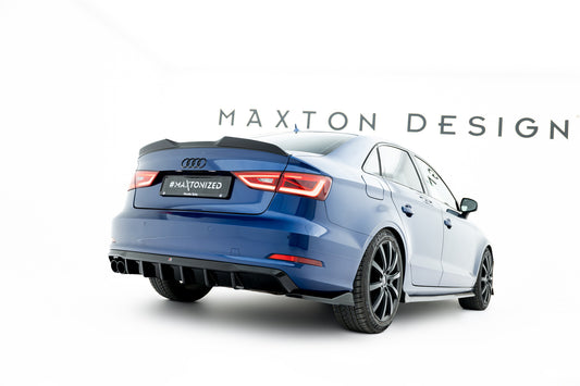 Maxton Design boční difuzory pod zadní nárazník pro Audi A3 8V, černý lesklý plast ABS, Sedan