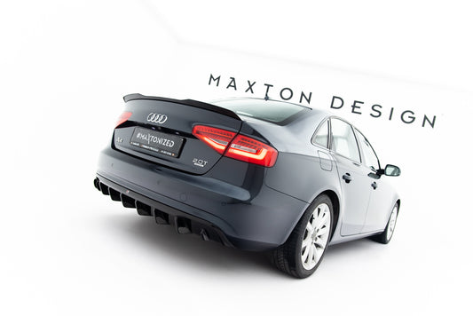 Maxton Design prodloužení spoileru pro Audi A4 B8, černý lesklý plast ABS