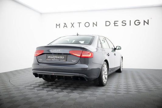 Maxton Design vložka zadního nárazníku pro Audi A4 B8 FL, černý lesklý plast ABS, Sedan / Avant