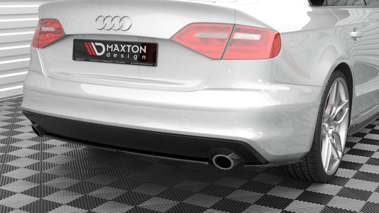 Maxton Design středový spoiler pod zadní nárazník pro Audi A4 B8 FL, černý lesklý plast ABS, Sedan/Avant S-Line