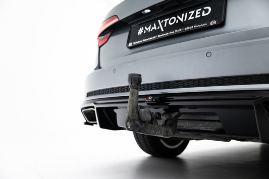 Maxton Design vložka zadního nárazníku pro Audi A4 B9, černý lesklý plast ABS, Avant / Sedan