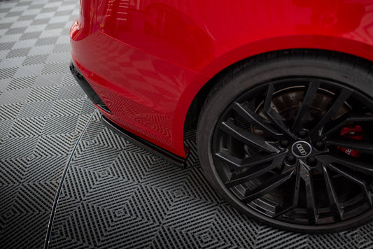 Maxton Design boční difuzory pod zadní nárazník pro Audi RS4 B9, B9 FL, černý lesklý plast ABS