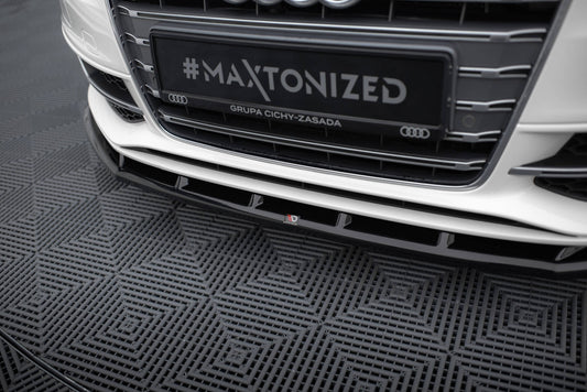 Maxton Design spoiler pod přední nárazník pro Audi A3 8V, černý lesklý plast ABS, Sportback/Hatchback S-Line