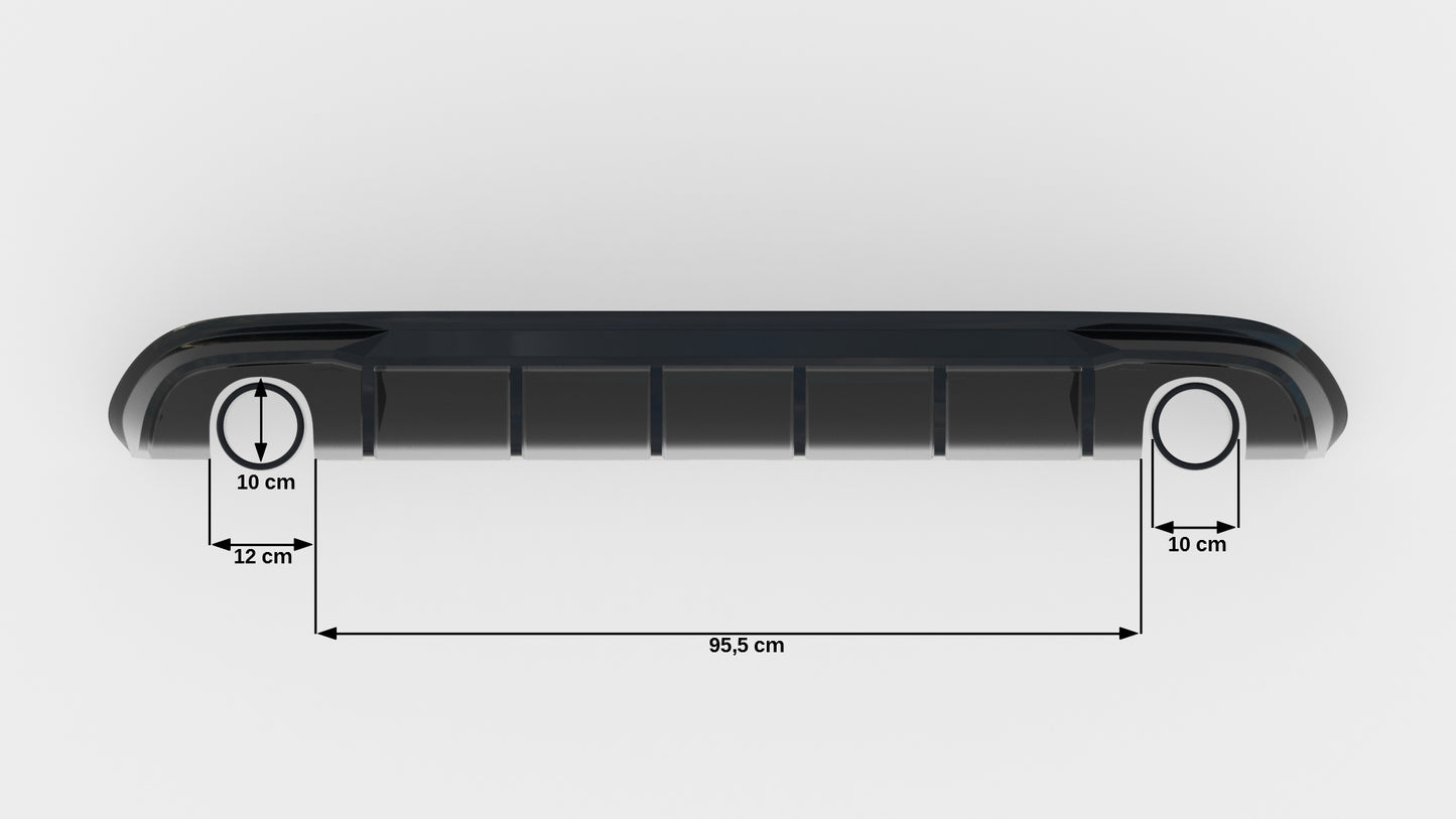 Maxton Design vložka zadního nárazníku pro Audi A4 B8, černý lesklý plast ABS, S-Line Sedan / S-Line Avant, verze s jednoduchou koncovkou na obou stranách