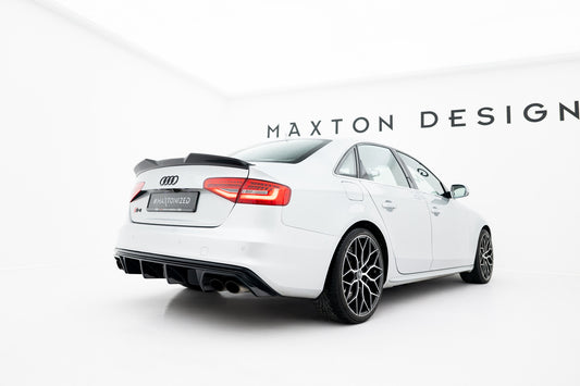 Maxton Design prodloužení spoileru 3d pro Audi S4 B8 FL, černý lesklý plast ABS