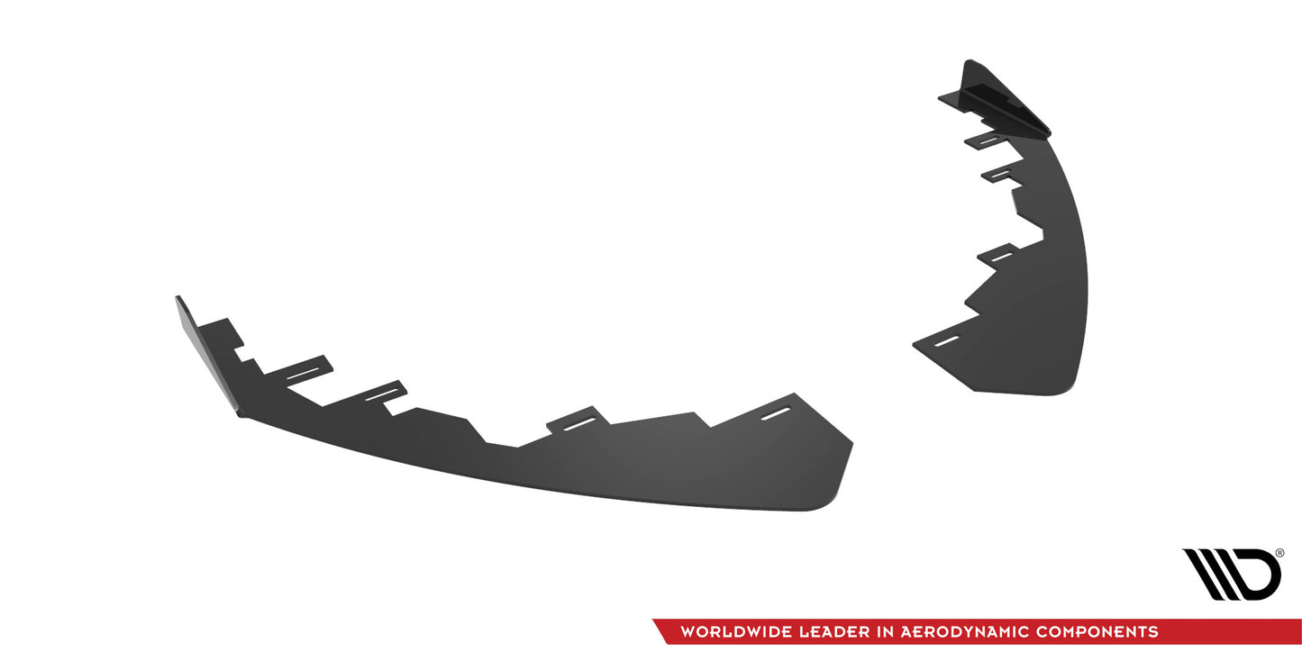 Maxton Design rohové spoilery pod přední nárazník pro Audi A3 8Y, černý lesklý plast ABS