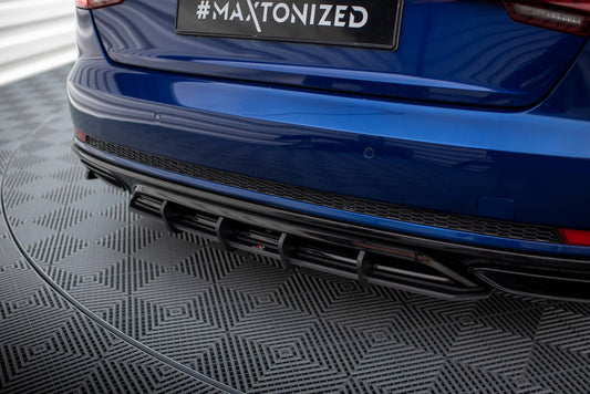 Maxton Design "Street Pro" difuzor zadního nárazníku pro Audi A4 B9 Competition, plast ABS bez povrchové úpravy