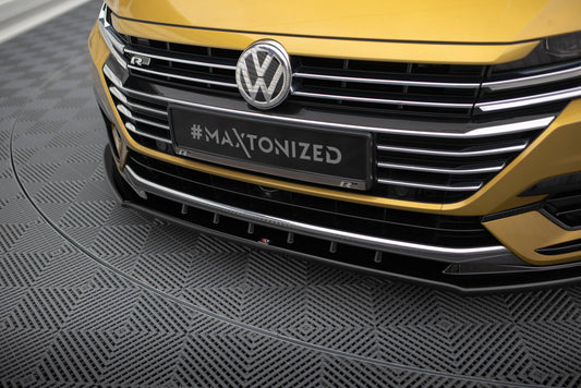 Maxton Design spoiler pod přední nárazník ver.3 pro Volkswagen Arteon, černý lesklý plast ABS