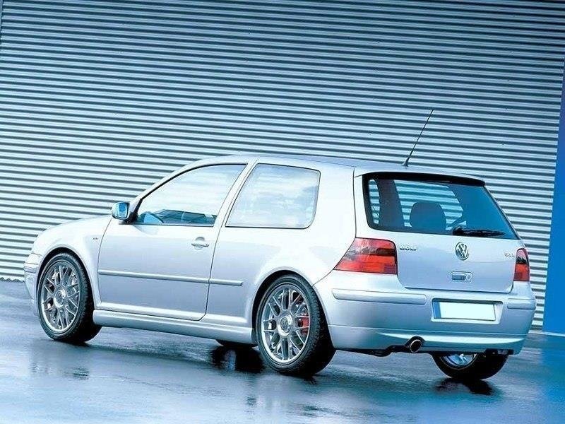 Maxton Design nástavec zadního nárazníku pro Volkswagen Golf Mk4, plast ABS bez povrchové úpravy, s výřezem na koncovku