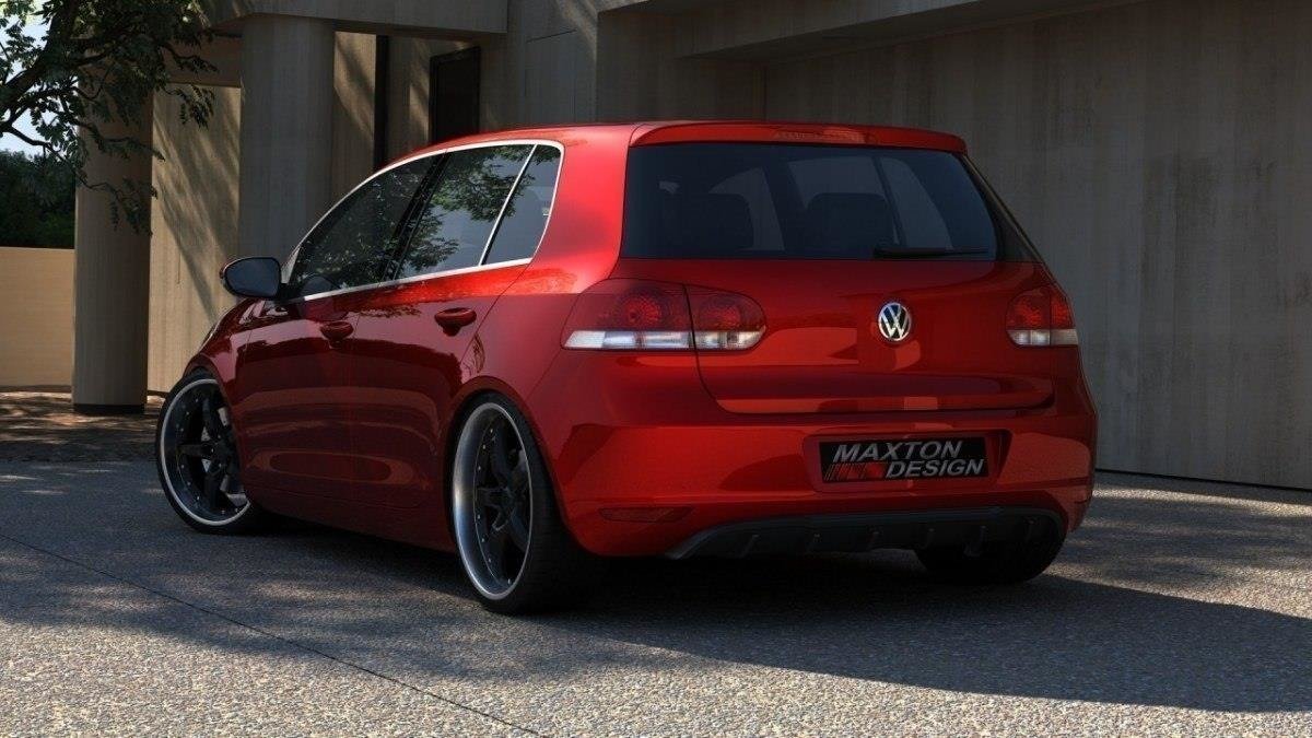 Maxton Design vložka zadního nárazníku pro Volkswagen Golf Mk6, plast ABS bez povrchové úpravy, bez výřezu pro koncovku
