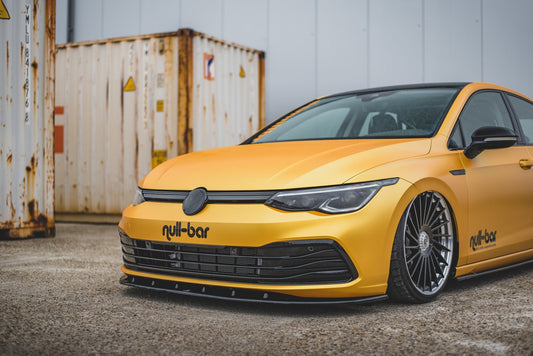 Maxton Design spoiler pod přední nárazník ver.1 pro Volkswagen Golf Mk8, černý lesklý plast ABS