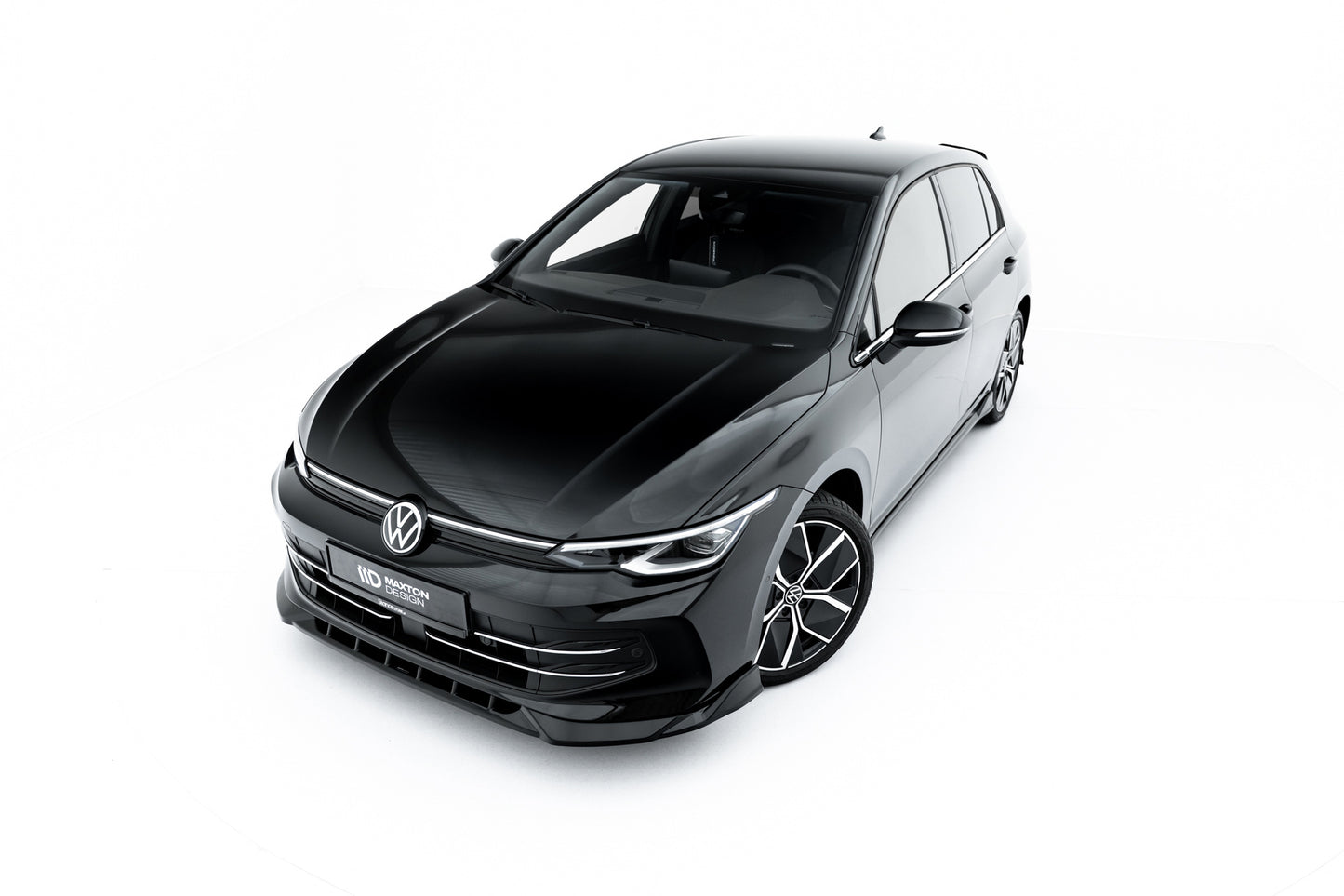 Maxton Design spoiler pod přední nárazník pro Volkswagen Golf Mk8 Facelift, černý lesklý plast ABS