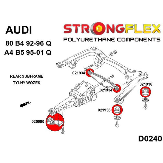 STRONGFLEX 020000B: Zadní diferenciál - přední silentblok pro Audi