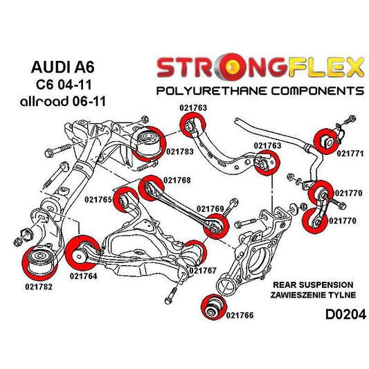 STRONGFLEX 021765A: Zadní spodní rameno zadní silentblok SPORT pro Audi