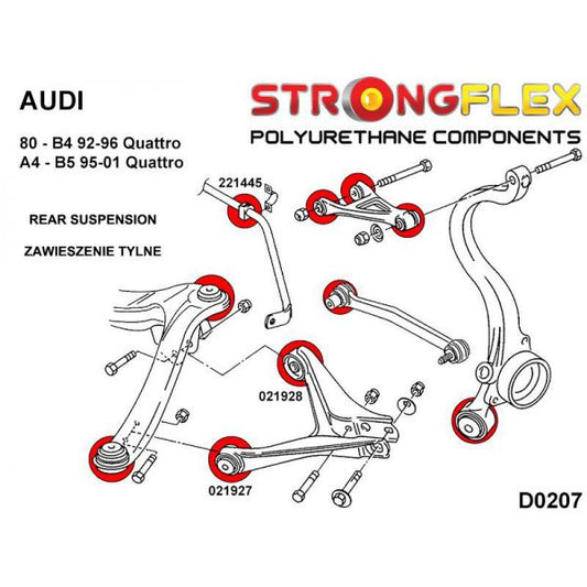 STRONGFLEX 021927A: Zadní spodné rameno - predný silentblok SPORT pro Audi