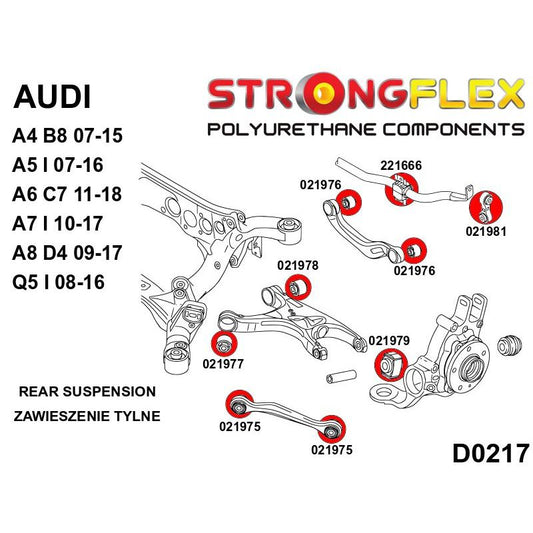 STRONGFLEX 021979A: Zadní těhlice - přední silentblok SPORT pro Audi
