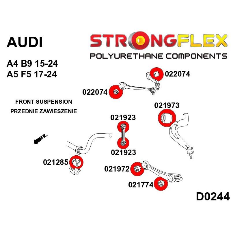 STRONGFLEX 022074B: Přední horní rameno silentblok pro Audi