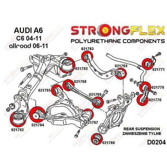 STRONGFLEX 026212B: Zadní náprava - sada silentbloků pro Audi