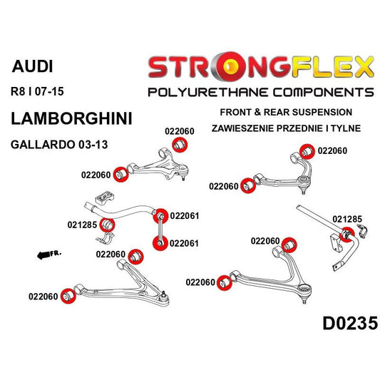 STRONGFLEX 026272B: Sada silentbloků pro Audi