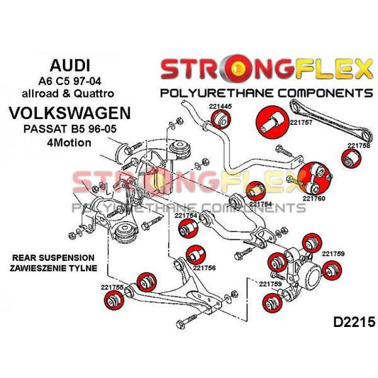 STRONGFLEX 221445B: Zadní stabilizátor silentblok pro Audi