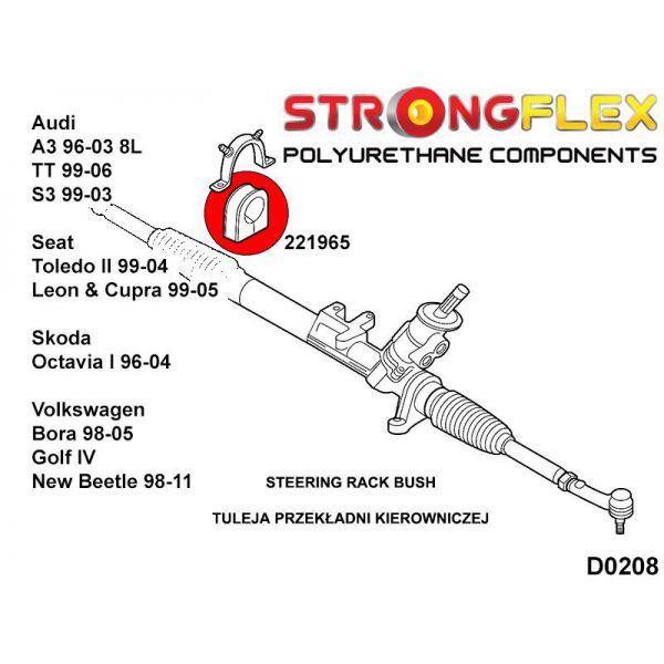 STRONGFLEX 221965B: Řízení - silentblok uchycení pro Seat