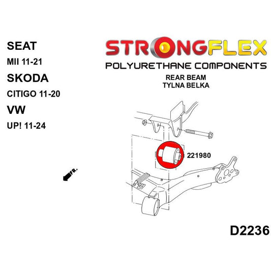 STRONGFLEX 221980A: Zadní nápravnice silentblok SPORT pro Audi