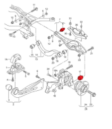 Verkline unibal vložky spodního ramena MQB - Audi