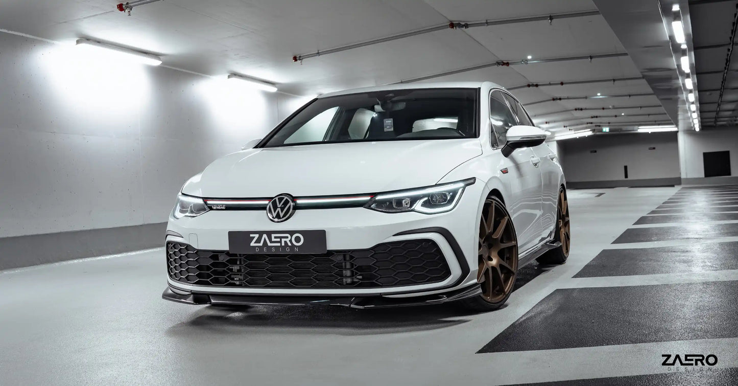 EVO-1 spoiler pod přední nárazník pro VW Golf 8 GTI | GTD | GTE