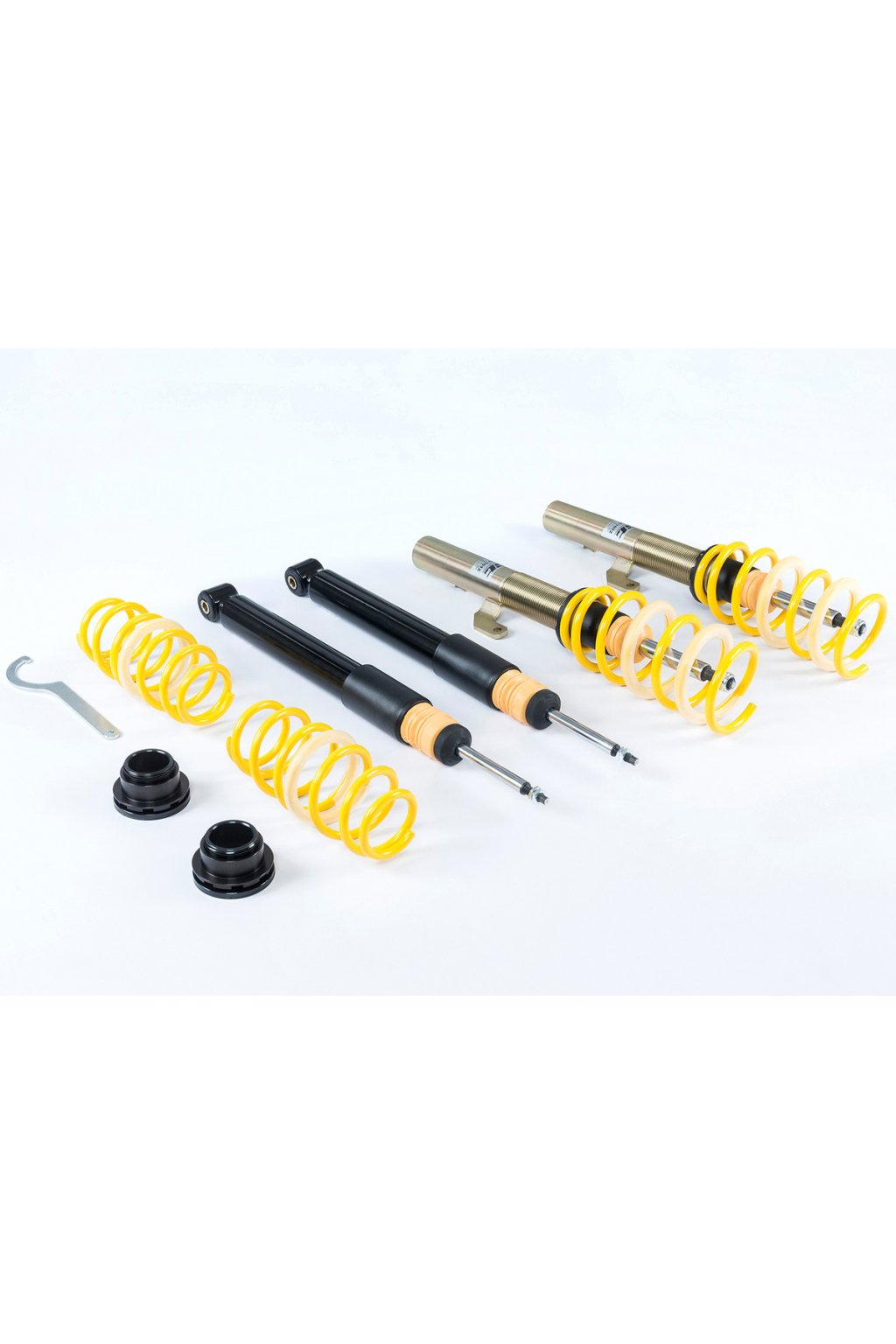 Výškově stavitelný podvozek ST Suspensions ST X pro Volkswagen Golf VIII CD1 max zatížení PN do 1100 kg, do 1110 kg, s prům. uchycení př. tl. 55 mm