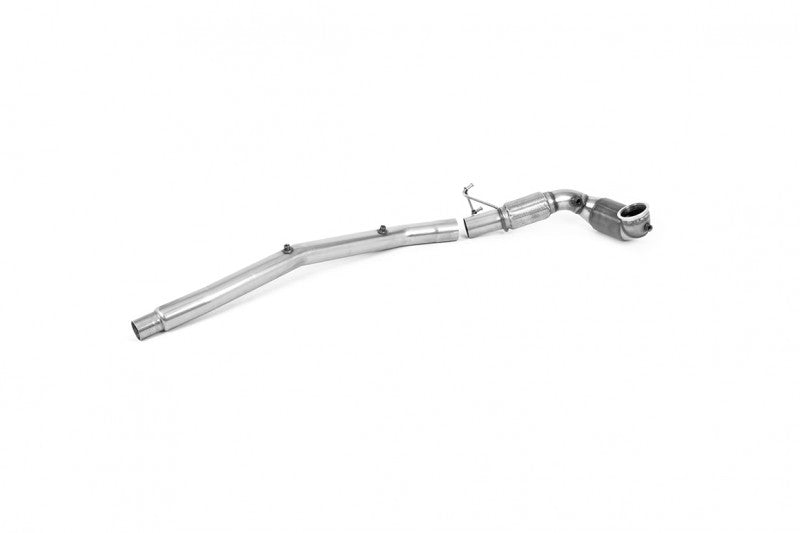 1. díl výfuku Downpipe 94mm na 80mm pro AUDI S3 8Y / VW Golf R Mk8 Milltek Sport - se závodním katalyzátorem / kompatibilní s originálním výfukem SSXVW637