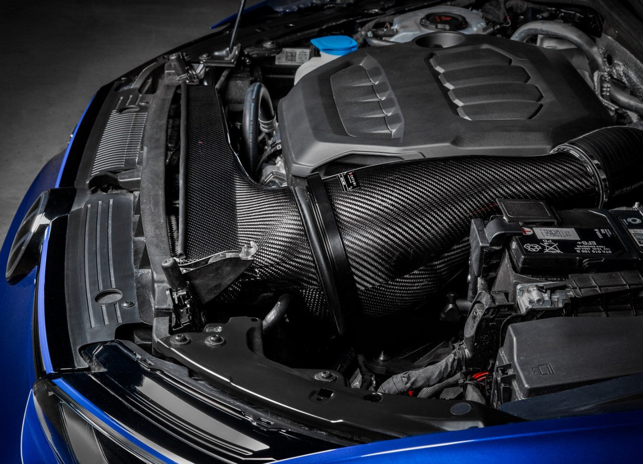 EVENTURI karbonové sání - pro vyšší výkon +13/20+ a +20/30 Nm (série / stage 1), 70% více vzduchu a návykový zvuk - VW Golf 8 Gti Clubsport / R