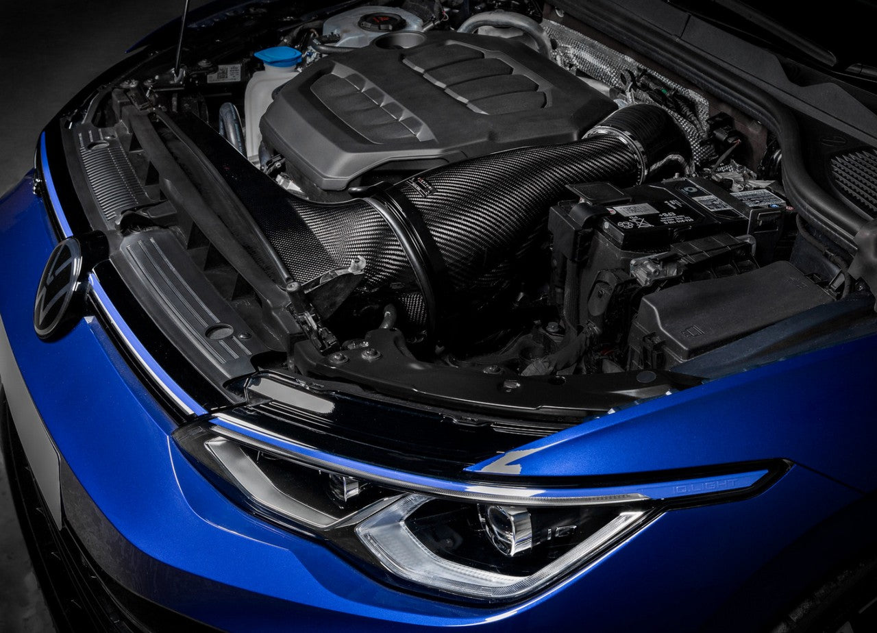 EVENTURI karbonové sání - pro vyšší výkon +13/20+ a +20/30 Nm (série / stage 1), 70% více vzduchu a návykový zvuk - VW Golf 8 Gti Clubsport / R