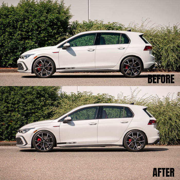 Racingline sportovní pružiny se snížením cca 20 mm pro VW Golf 8 GTI/GTD