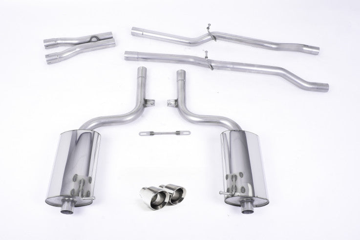 Catback výfuk AUDI S4 B6 quattro 4.2 V8 Milltek Sport - bez rezonátoru / leštěné koncovky 100mm JET SSXAU038