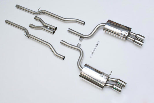 Catback výfuk AUDI S4 B7 quattro 4.2 V8 Milltek Sport - bez rezonátoru / leštěné koncovky SSXAU048