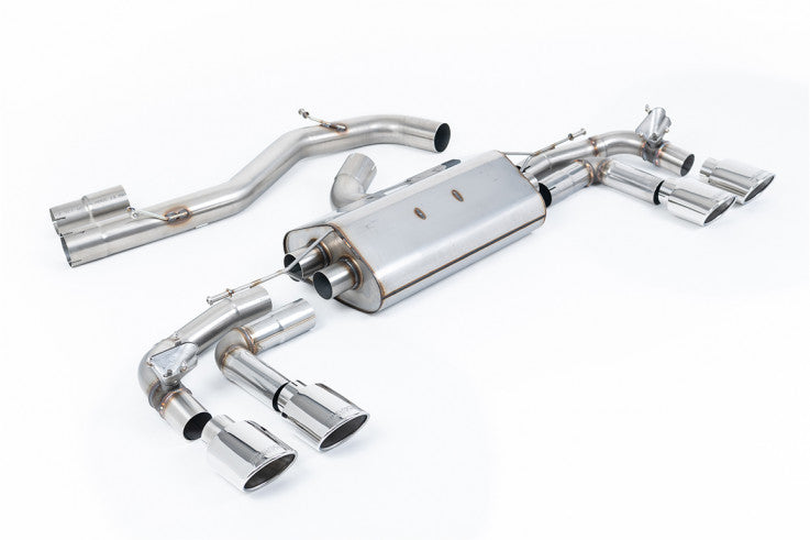 Catback výfuk 80mm AUDI S3 8Y Sportback 2.0 TFSI Quattro Milltek Sport - bez rezonátoru / leštěné oválné koncovky SSXAU1047