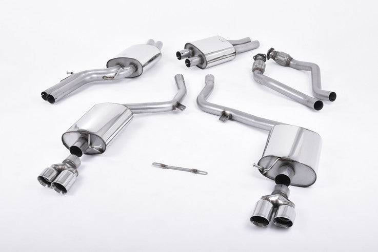 Milltek Sport Catback výfuk AUDI S4 a S5 Sportback B8 3.0 TFSI V6 - leštěné koncovky SSXAU261