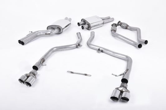 Milltek Sport Race Catback výfuk AUDI S4 a S5 Sportback B8 3.0 TFSI V6 - leštěné GT80 koncovky SSXAU268
