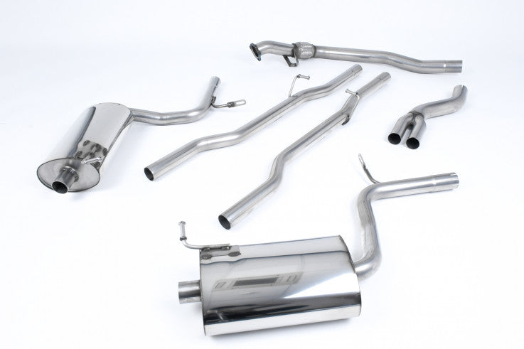 Catback výfuk AUDI A4 B6 quattro 1.8T (163 PS) Milltek Sport - bez rezonátoru / leštěné koncovky 100mm JET SSXAU305