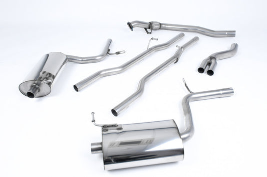 Catback výfuk AUDI A4 B6 quattro 1.8T (163 PS) Milltek Sport - bez rezonátoru / leštěné koncovky 100mm JET SSXAU305